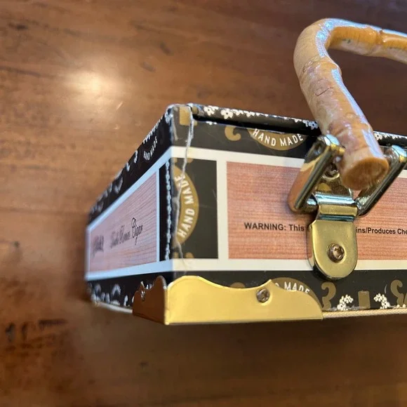 Cigar Box Purse Romeo Roma Clinique Cheron Art Nouveau Beaded Bamboo Handle Bag - Picture 14 of 16